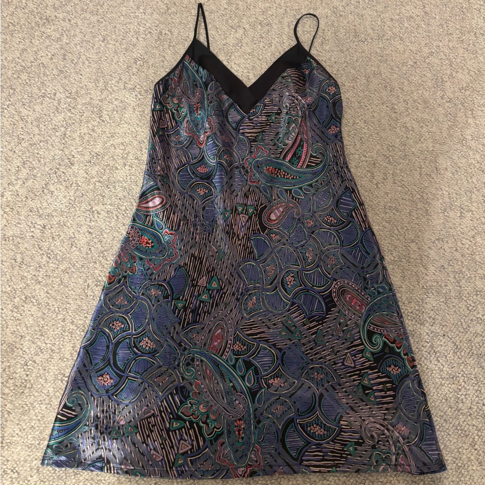 Colorful Patterned Vintage Slip Dress